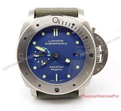 Copy Panerai Luminor Submersible 1950 Regatta 3 Days PAM 371 Blue 47mm